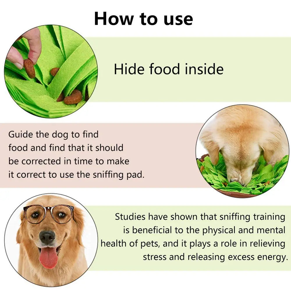 AWOOF Dog Snuffle Mat for Dogs & Cats – Interactive Foraging Nose Work Feeding Game