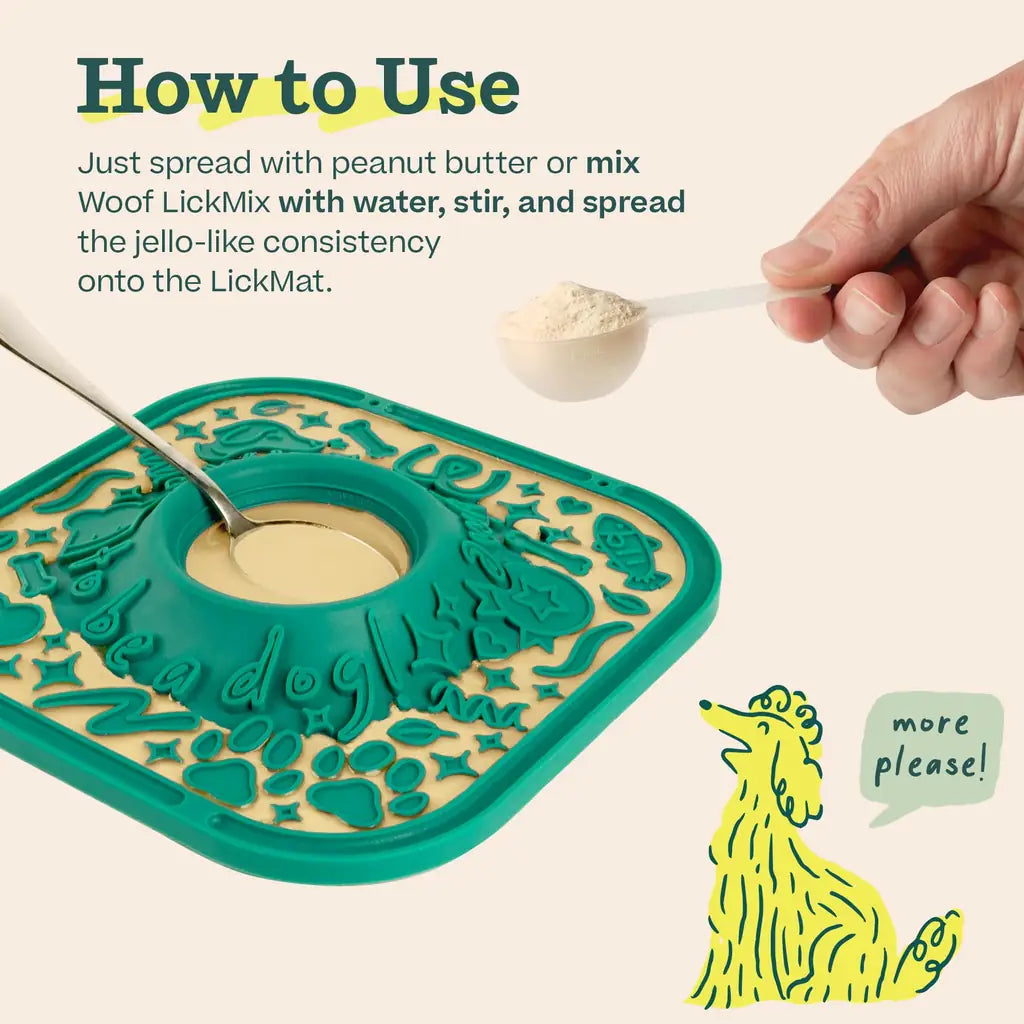 Woof LickMat Slow Feeder Mat for Dogs | BPA-Free Silicone, Non-Slip, Dishwasher Safe