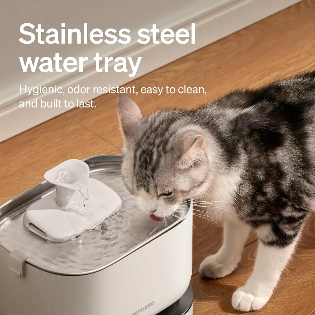 PETLIBRO Cordless Cat Water Fountain – 84oz, Battery Operated, Radar Sensor, White