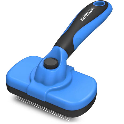 Self-Cleaning Slicker Brush for Dogs & Cats – Gentle Deshedding Tool