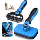 3-in-1 Dog Grooming Set | Slicker Brush, Dematting Rake & Flea Comb