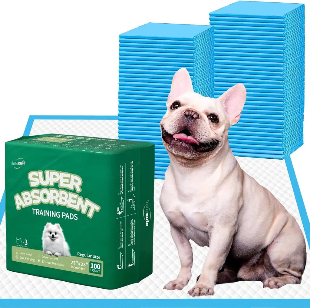 IMMCUTE Puppy Pee Pads 22"x23" & 30"x28" | 6-Layer Super Absorbent Leak-Proof Disposable Dog Training Pads