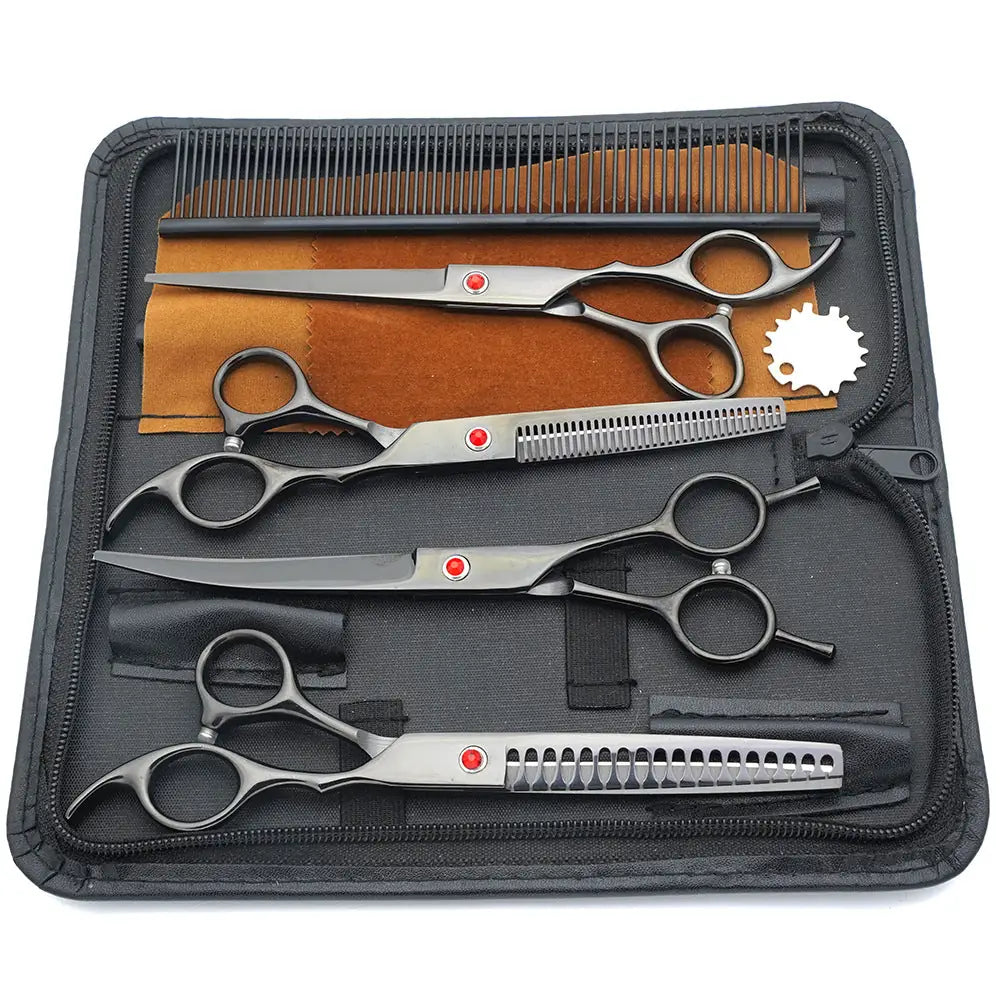 7.0 Inch Jipai Colorful Pet Grooming Scissors Set – Professional Colorful Stainless Steel Shears for Dogs & Cats