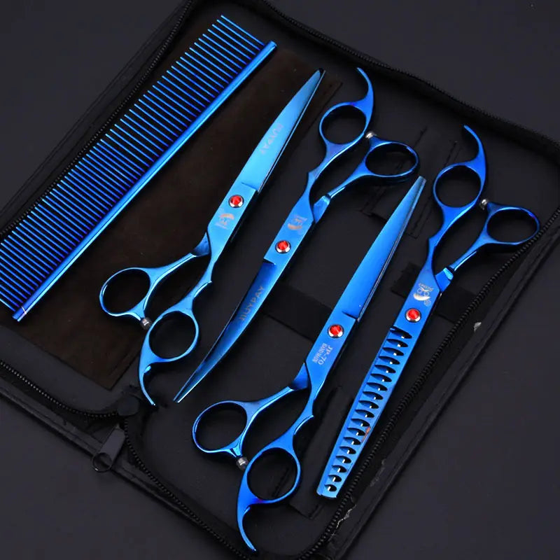 7.0 Inch Jipai Colorful Pet Grooming Scissors Set – Professional Colorful Stainless Steel Shears for Dogs & Cats