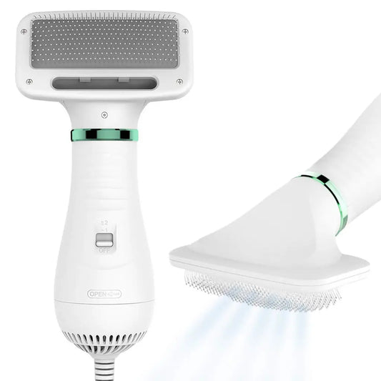 2-in-1 Hot Air Pet Hair Dryer & Comb – Grooming Tool for Cats & Dogs