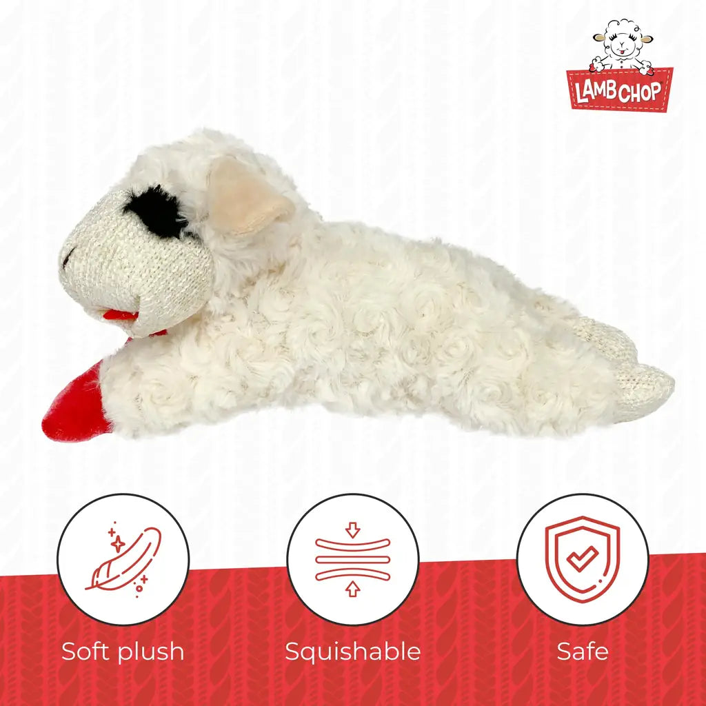 Lamb Chop Dog Plush Toy - Squeaky Toy for Small & Medium Dogs