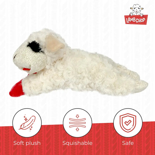 Lamb Chop Dog Plush Toy - Squeaky Toy for Small & Medium Dogs