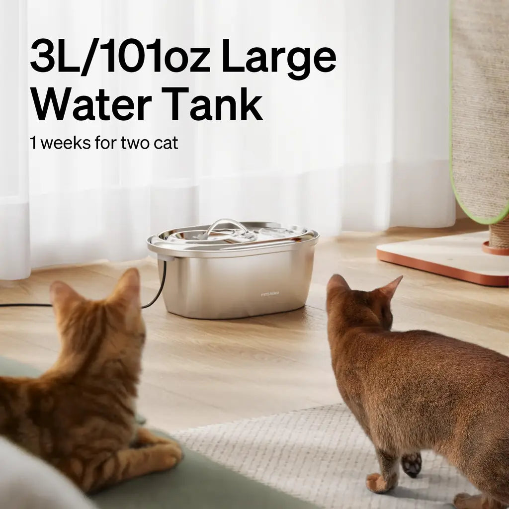 PETLIBRO Cat Water Fountain Stainless Steel – 101oz, Adjustable Flow, Dishwasher Safe