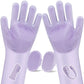 Bath Brush Finger Toothbrush for Dogs & Cats – Silicone Grooming Gloves Kit