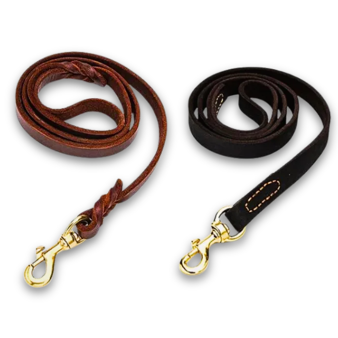 Leather Dog Leash for Large Dogs – German Shepherd & Golden Retriever
