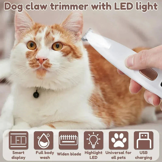 Pet Paw Trimmer – Electric Hair Clipper with LED Light