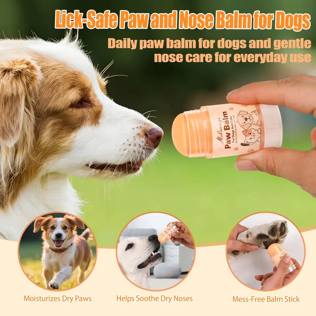 Molianji Dog & Cat Paw Balm Stick – Lick-Safe Moisturizer for Dry Cracked Paws & Nose