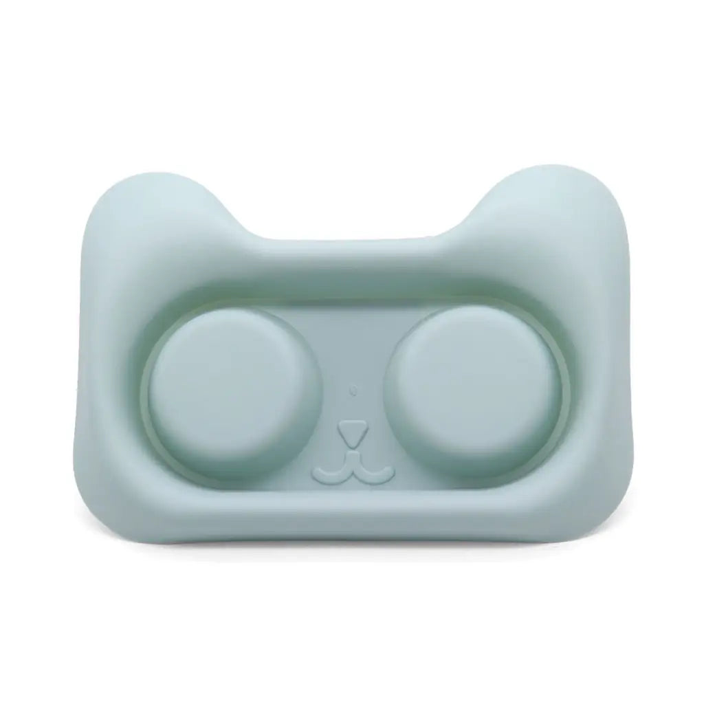 Double bowl cat feeder stainless steel pet dining