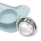 Double bowl cat feeder stainless steel pet dining