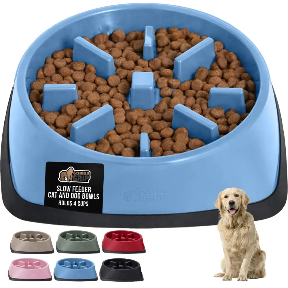 GORILLA GRIP Slow Feeder Dog Bowl | Stop Bloat & Improve Digestion