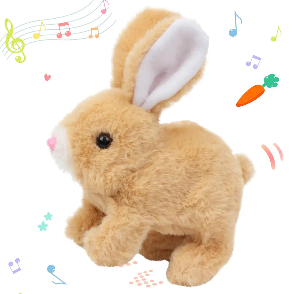 Hopearl Walking Interactive Electronic Pet Plush Toy – Woof, Nodding Head & Wagging Tail, 7'' – Gifts for Toddlers