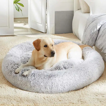 Western Home Calming Soft Round Dog & Cat Bed | Faux Fur Anti-Anxiety Cuddler