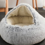 Winter Princess Cat Bed – Semi-Enclosed Deep Sleep Nest
