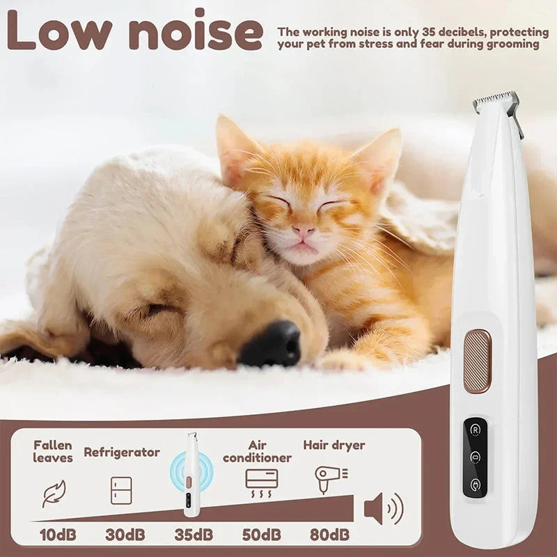 Pet Paw Trimmer – Electric Hair Clipper with LED Light