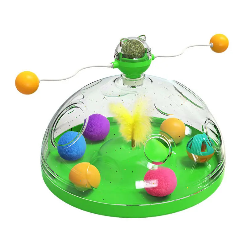 Cat Toy Windmill with Mint – Interactive Treasure Box Spinner