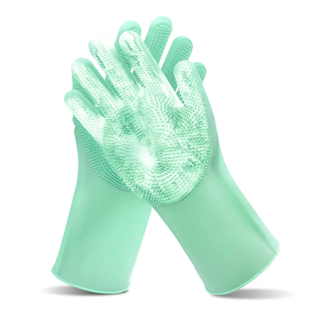 Silicone Pet Grooming Gloves – Dog & Cat Bath Scrubber Brush