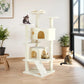 54-Inch Multi-Level Cat Tree with Condos & Sisal Posts