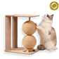 Vertical Cat Scratching Post Toy – Double Rope Ball Climbing Frame