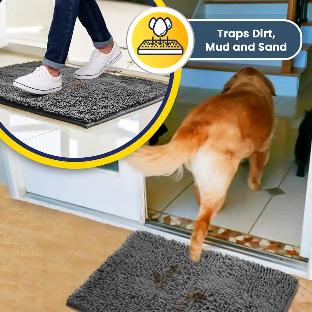 Muddy Mat® Super Absorbent Door Mat Indoor | Microfiber Chenille Entryway Rug | Non-Slip, Machine Washable | 19"x30"