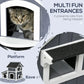 VEVOR Outdoor Cat House 2-story Wooden Feral Cat Shelter with Roof & Door Flaps
