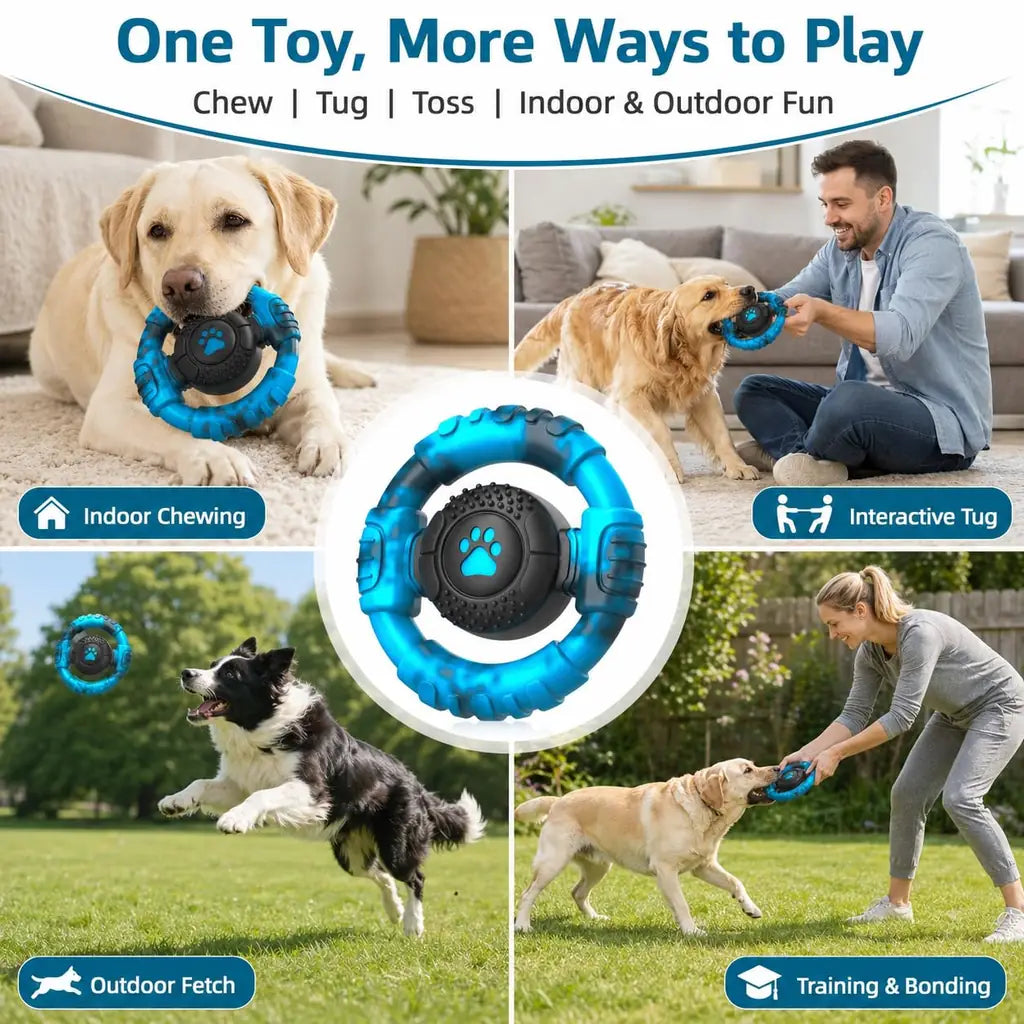 Tough Dog Toys for Aggressive Chewers – Indestructible Nylon Chew Toy with Squeaker