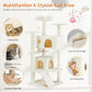 54-Inch Multi-Level Cat Tree with Condos & Sisal Posts