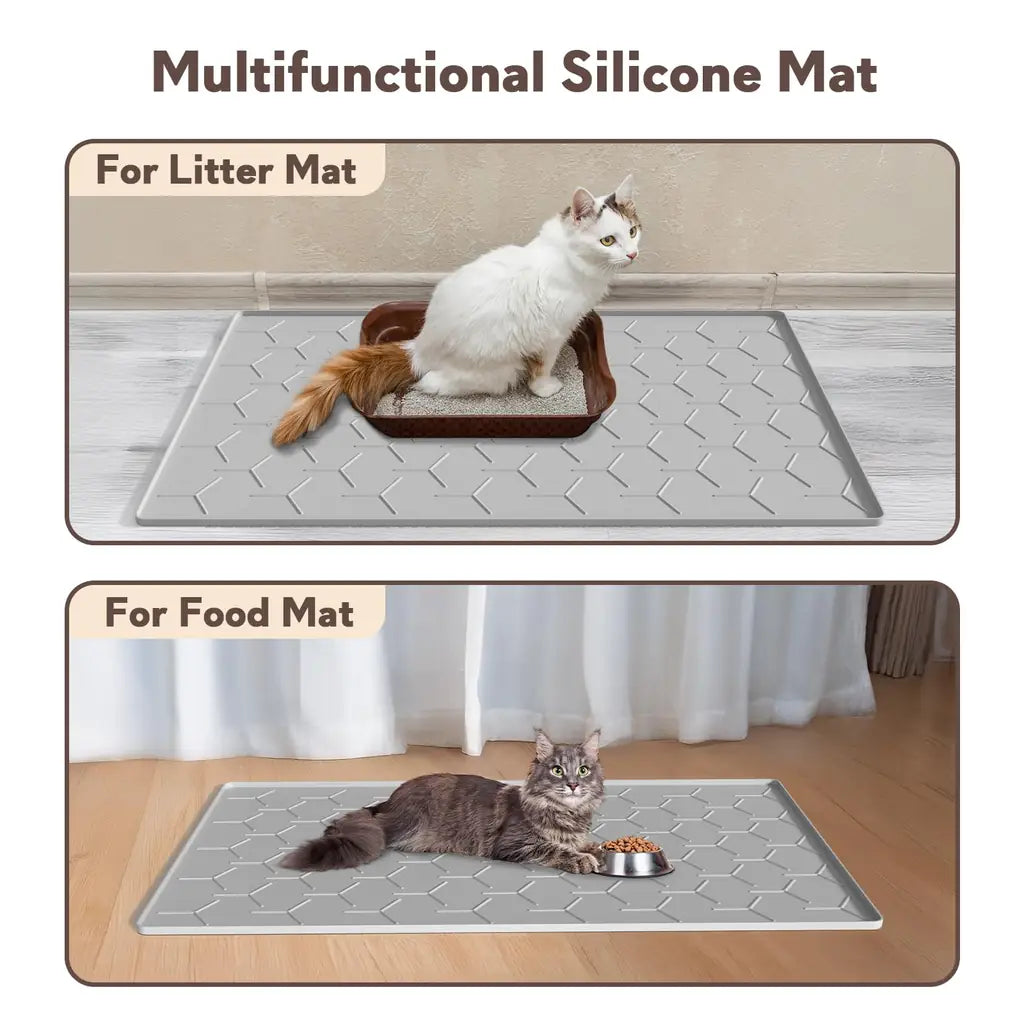 Garoopion Silicone Cat Litter Mat – Waterproof, Easy Clean | 24×16 & 34×22 inch