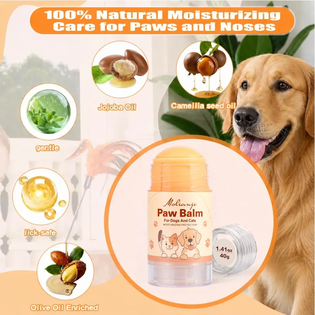 Molianji Dog & Cat Paw Balm Stick – Lick-Safe Moisturizer for Dry Cracked Paws & Nose