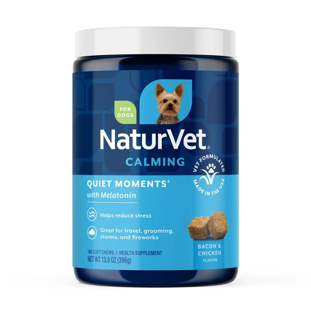 NaturVet Quiet Moments Calming Soft Chews for Dogs with Melatonin