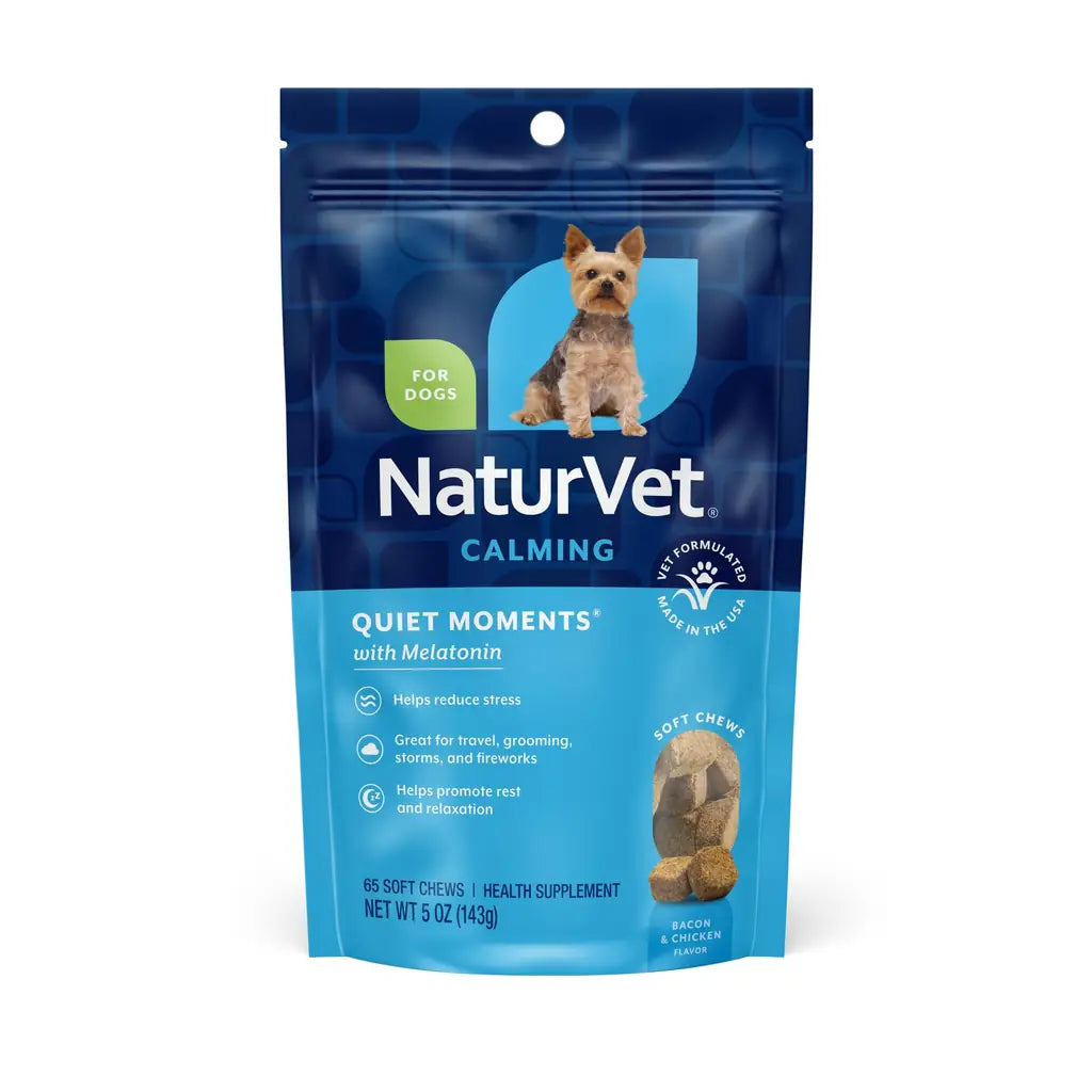 NaturVet Quiet Moments Calming Soft Chews for Dogs with Melatonin