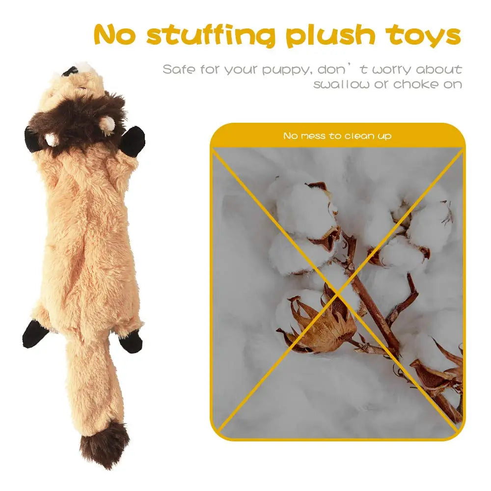 FIREOR No Stuffing Plush Dog Squeaky Toy Bundle for Small Medium Large Dogs