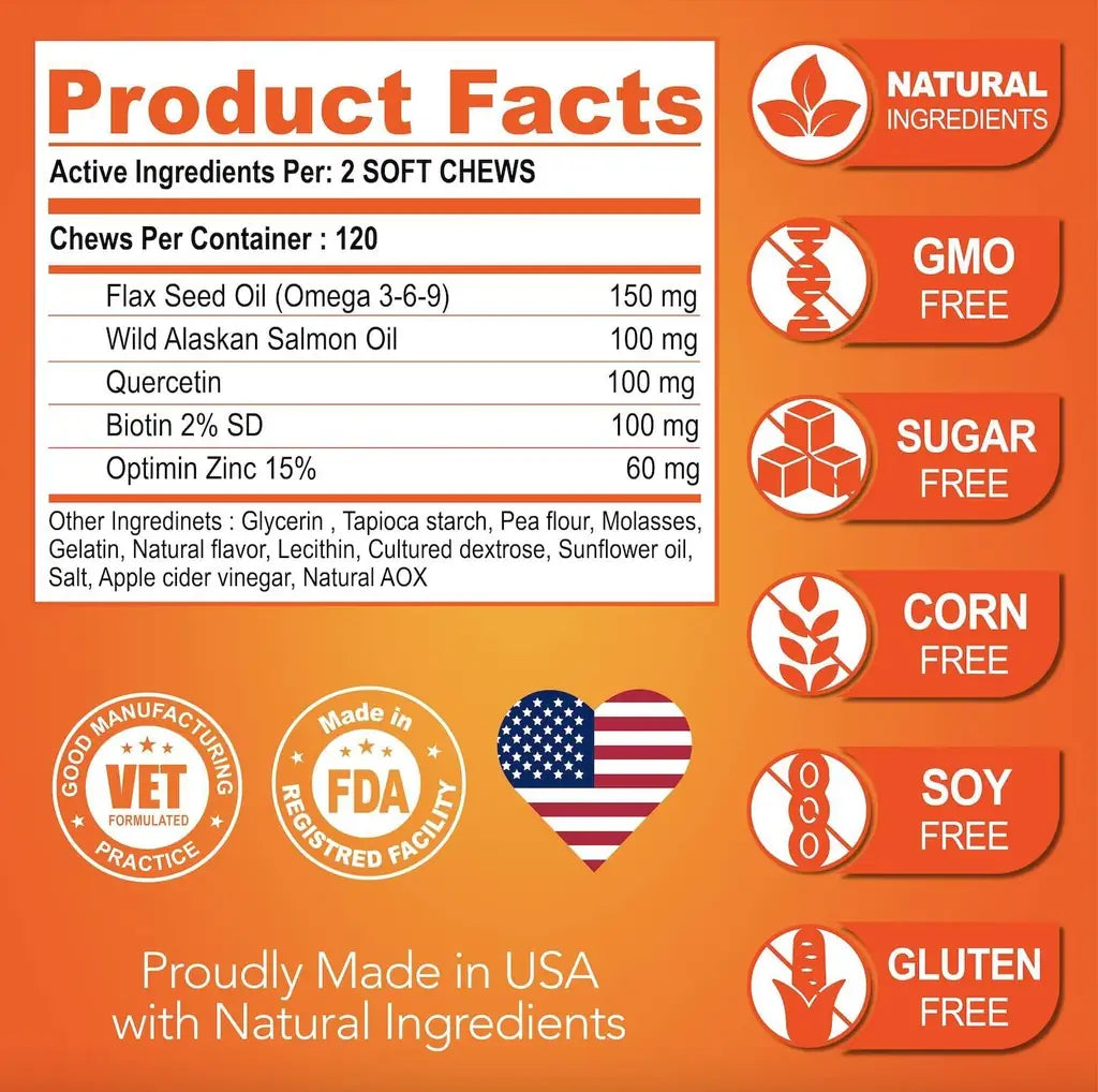 Omega 3 for Dogs – Fish Oil Supplement for Healthy Skin, Coat & Allergy Relief