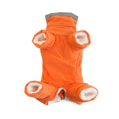 Arctic Glow Reflective Jacket - Plush Winter Dog Coat