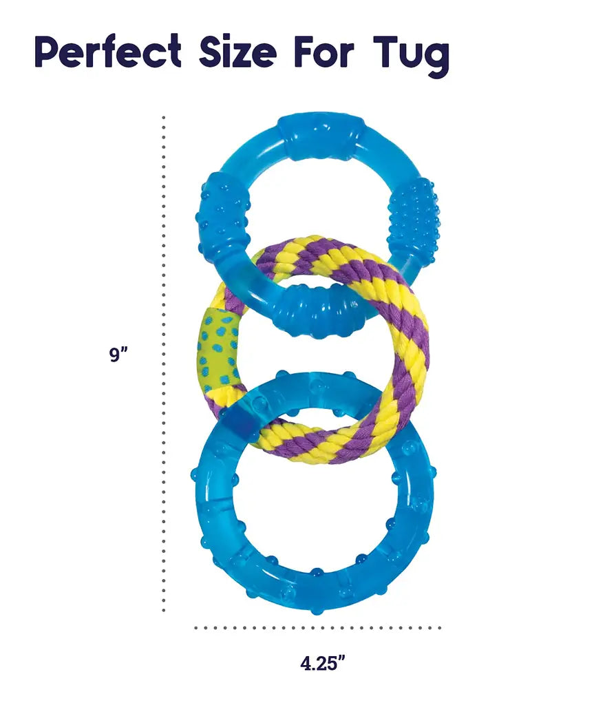 Petstages Dental Links Dog Chew Toy – Puppies &Adults, Strong Chewers, Multiple Textures & Rope