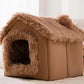 Double-Roof Pet House – Washable Tent Bed for Dogs & Cats