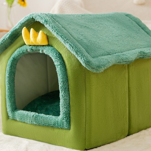 Double-Roof Pet House – Washable Tent Bed for Dogs & Cats