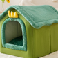 Double-Roof Pet House – Washable Tent Bed for Dogs & Cats