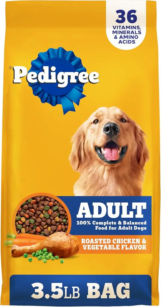 Pedigree Adult Dry Dog Food | Complete Nutrition | Grilled Steak & Vegetable, Chicken | 3.5 lb & 18 lb Bags