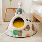 Triangle Yurt Bed for Cats & Small Dogs – Thick & Warm Tent Bed
