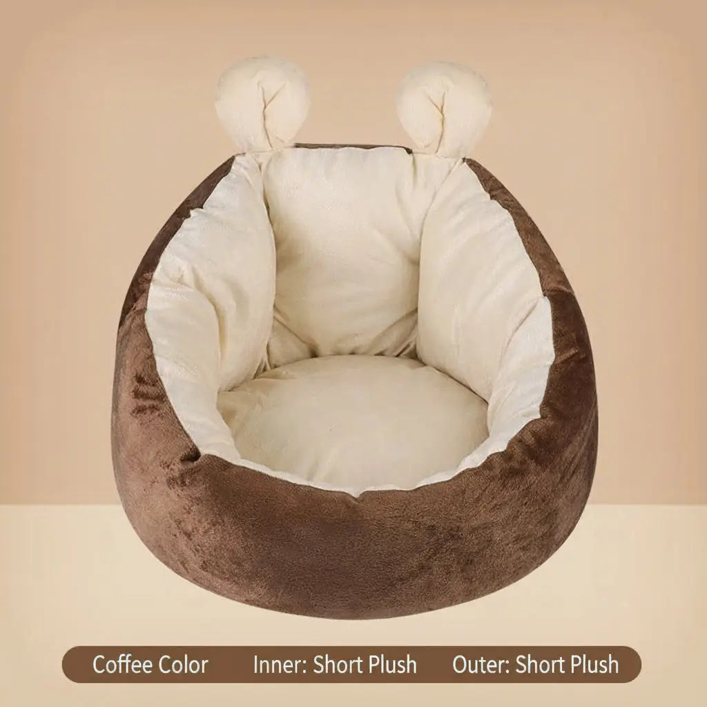 Bunny Ear Nest - Semi-Enclosed Plush Pet Bed