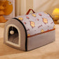 Cozy Corner Pet Bed - Semi-Enclosed Washable Dog & Cat House