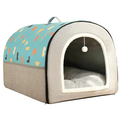 Cozy Corner Pet Bed - Semi-Enclosed Washable Dog & Cat House