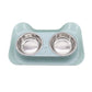 Double bowl cat feeder stainless steel pet dining