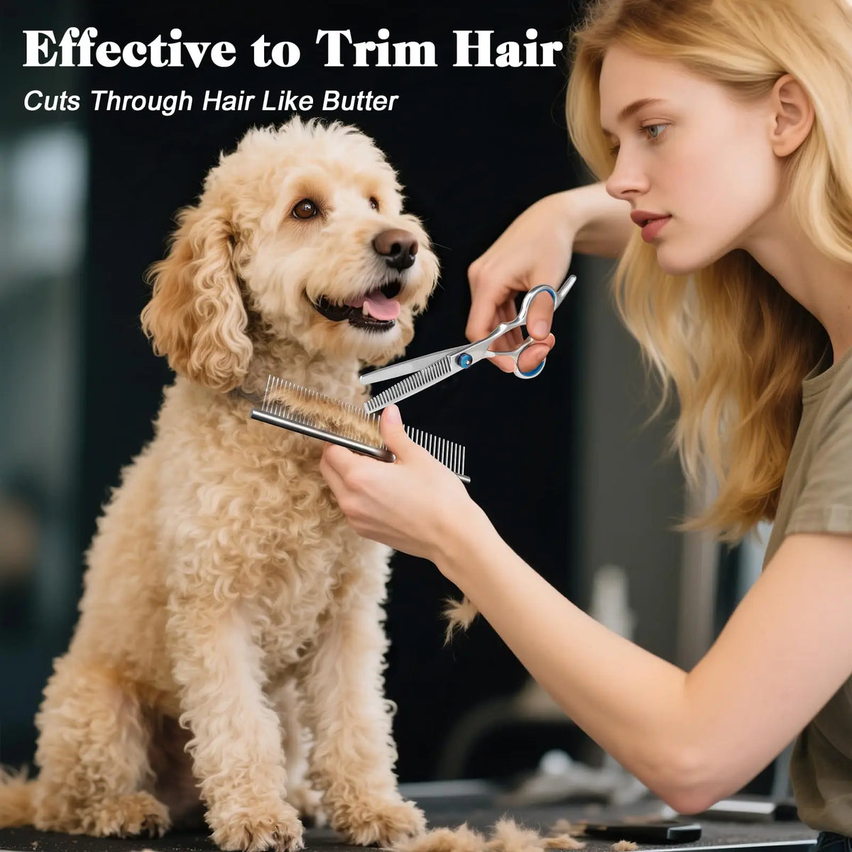 Saccison 4-in-1 Pet Grooming Scissors Kit with Safety Round Tips