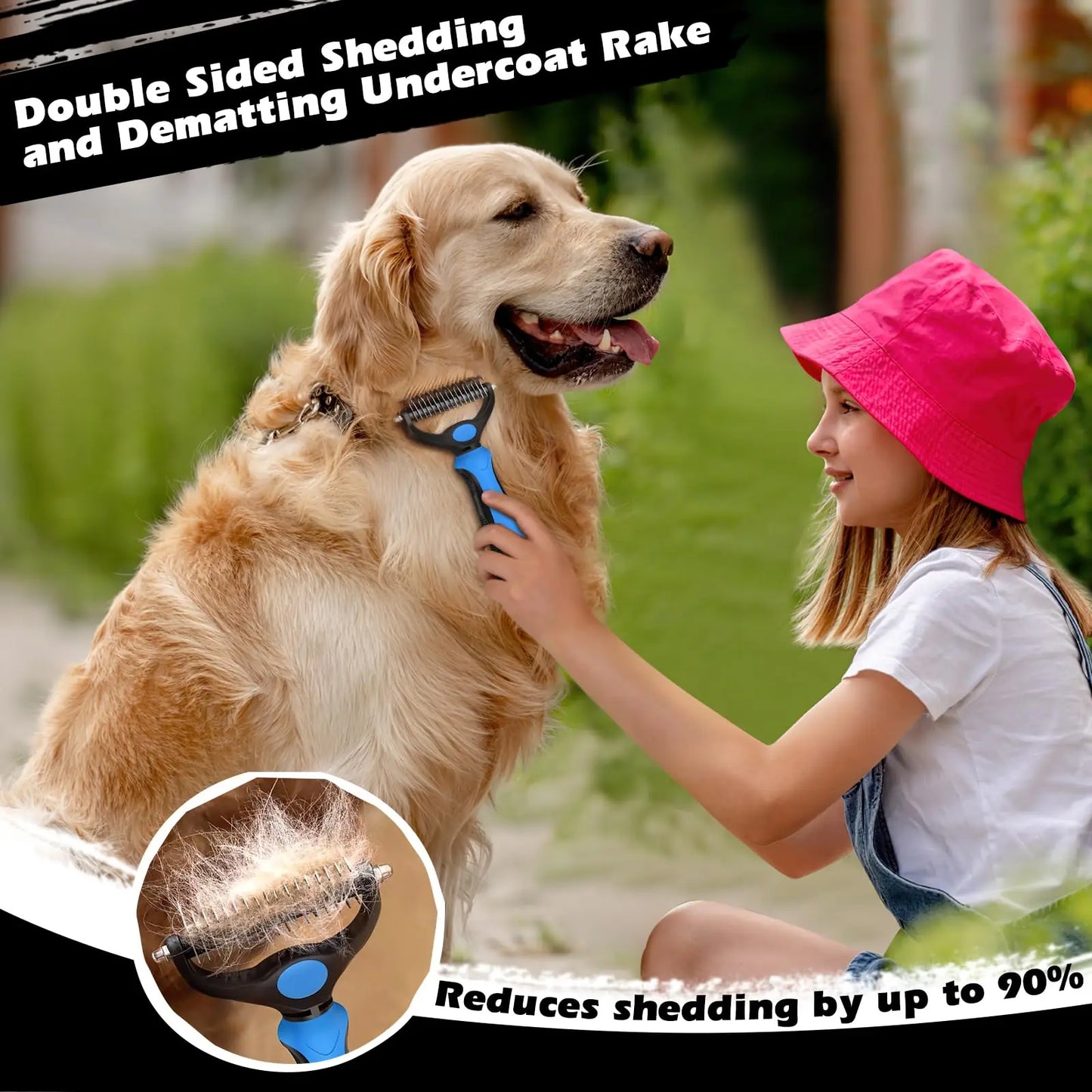 3-in-1 Dog Grooming Set | Slicker Brush, Dematting Rake & Flea Comb